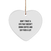 Funny CFO Gifts from Men to Colleagues, Heart Ornament for Christmas Unique Presents - Image 1